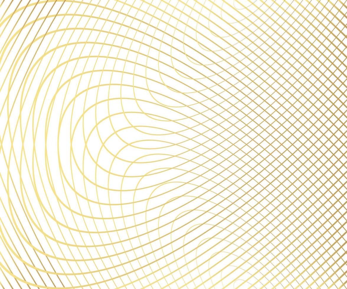 Gold luxurious circle pattern with golden wave lines over. Abstract background, vector illustration