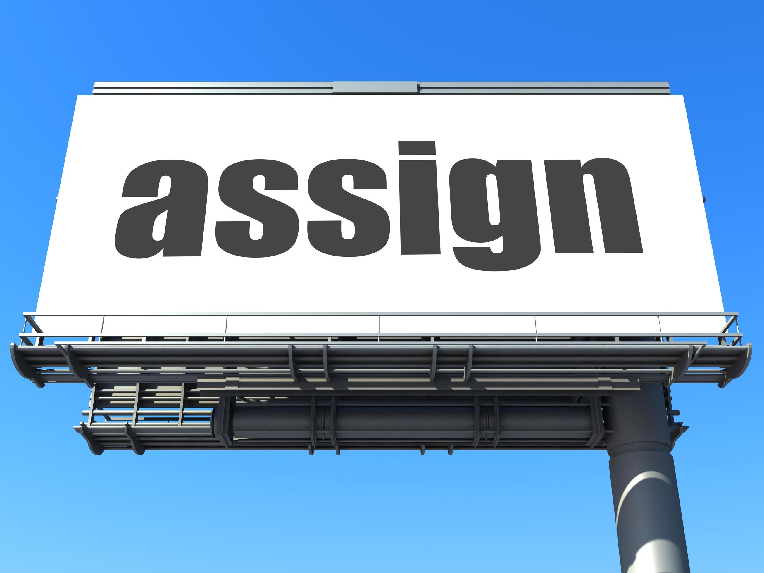 assign word on billboard 5934762 Stock Photo at Vecteezy