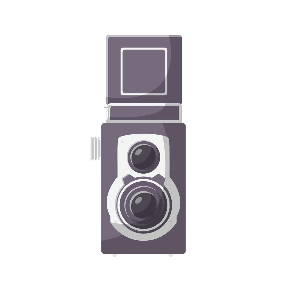ilustración plana de cámara vintage. elemento de diseño de icono limpio sobre fondo blanco aislado vector