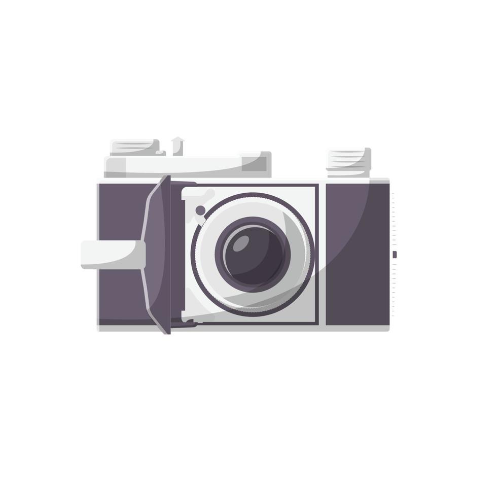 Vintage Camera Flat Illustration. Clean Icon Design Element on Isolated White Background vector
