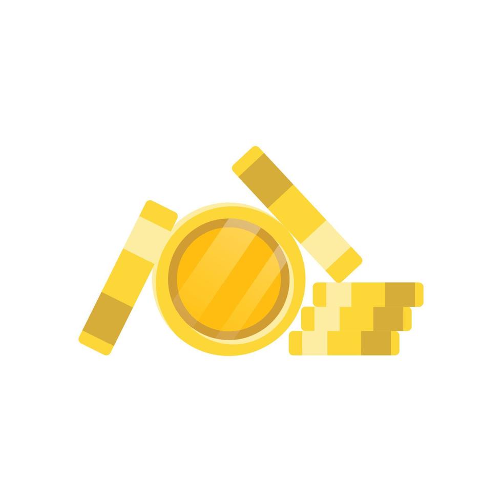 ilustración plana de moneda de oro. elemento de diseño de icono limpio sobre fondo blanco aislado vector