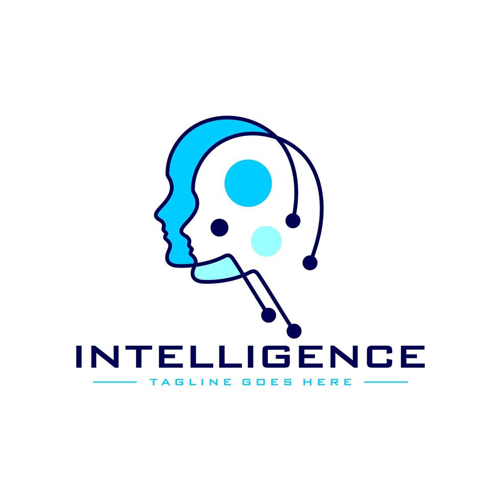 logotipo de ilustración de tecnología de inteligencia artificial vector
