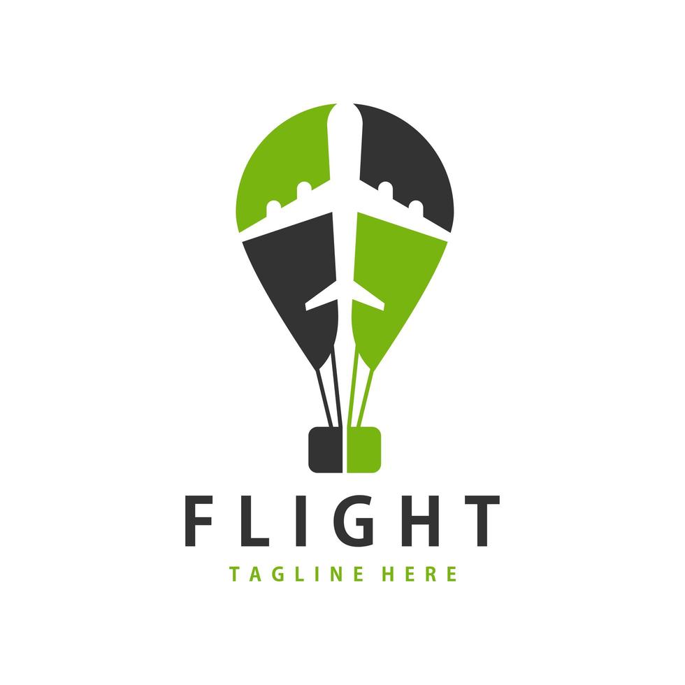 hot air balloon flight travel illustration logo vector