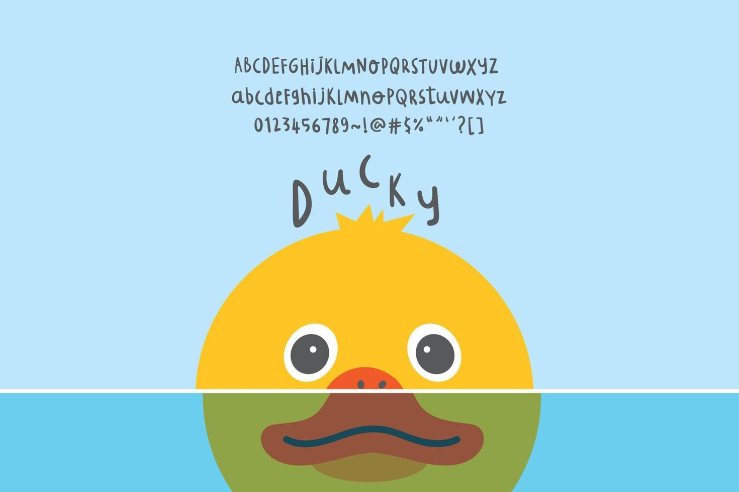 vector de alfabeto patito, fuente linda