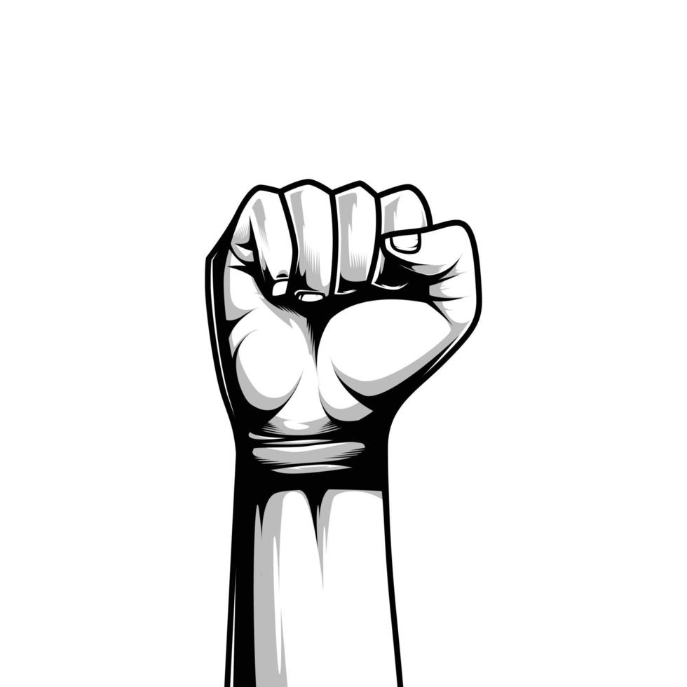 Struggling Fist Gesture Vector Illustration