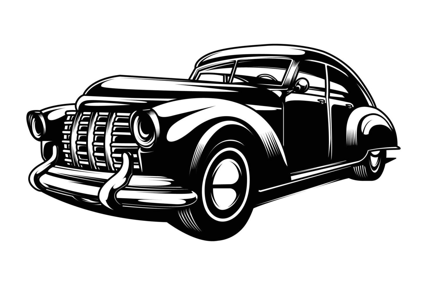Retro Car Line Art Concept vector