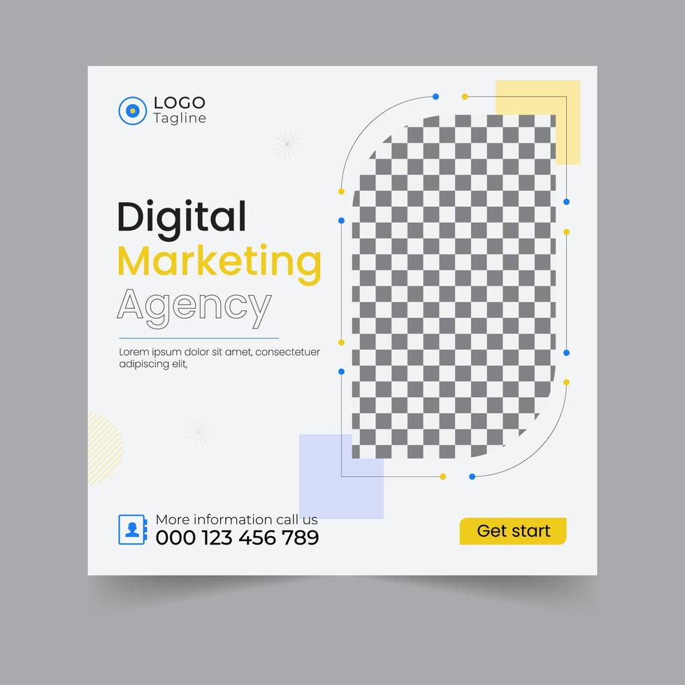 Digital marketing social media post business webinar for social media post, business banner template geometric shape design for attractive abstract elements post background space for text vector