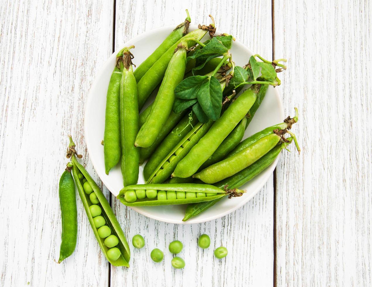 green peas on a table photo