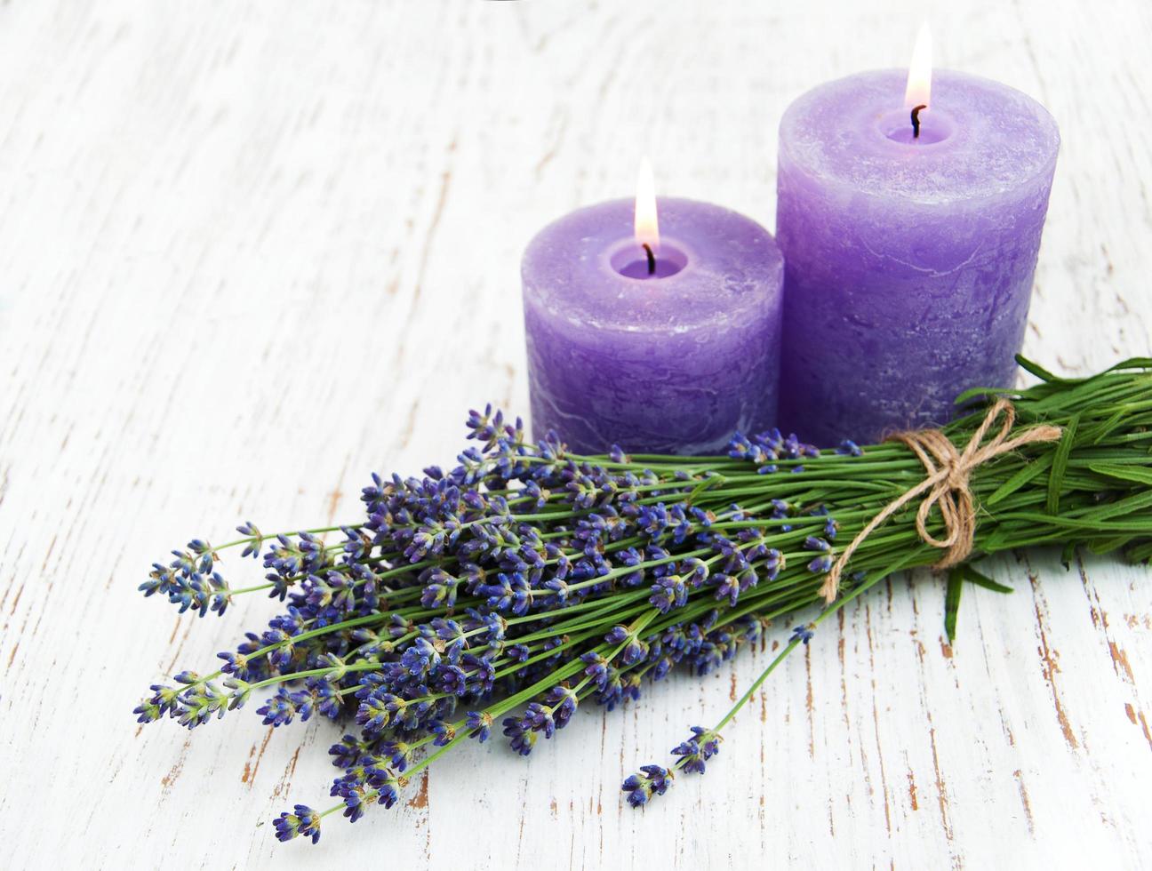 Lavender and candles photo