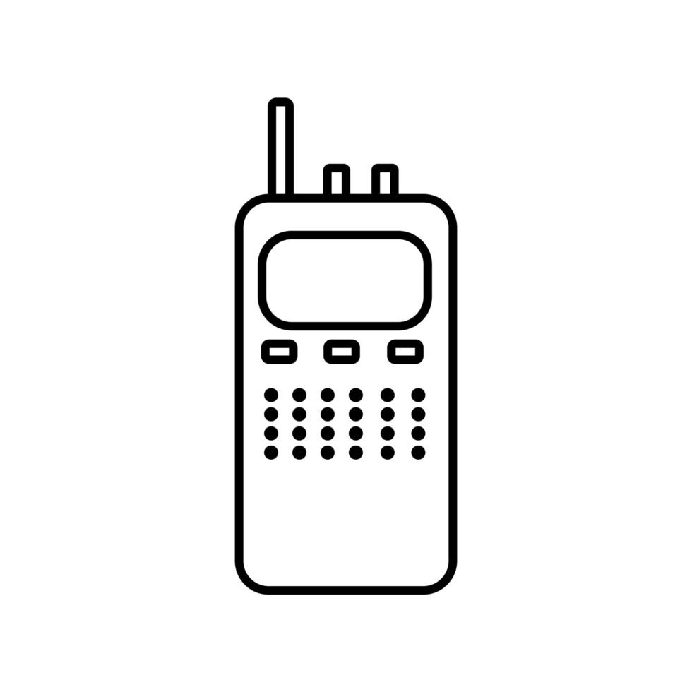 walkie talkie, radio de comunicación. ilustración para impresión, fondos, cubiertas, empaques, tarjetas de felicitación, carteles, pegatinas, textiles y diseño de temporada. aislado sobre fondo blanco. vector