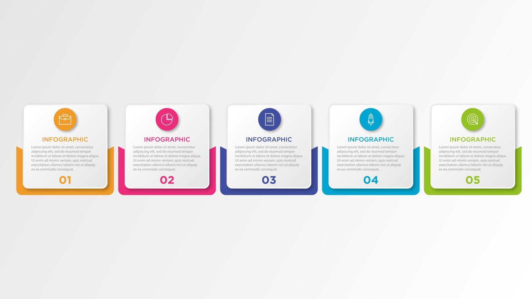 Presentation business infographic template with 5 options vector