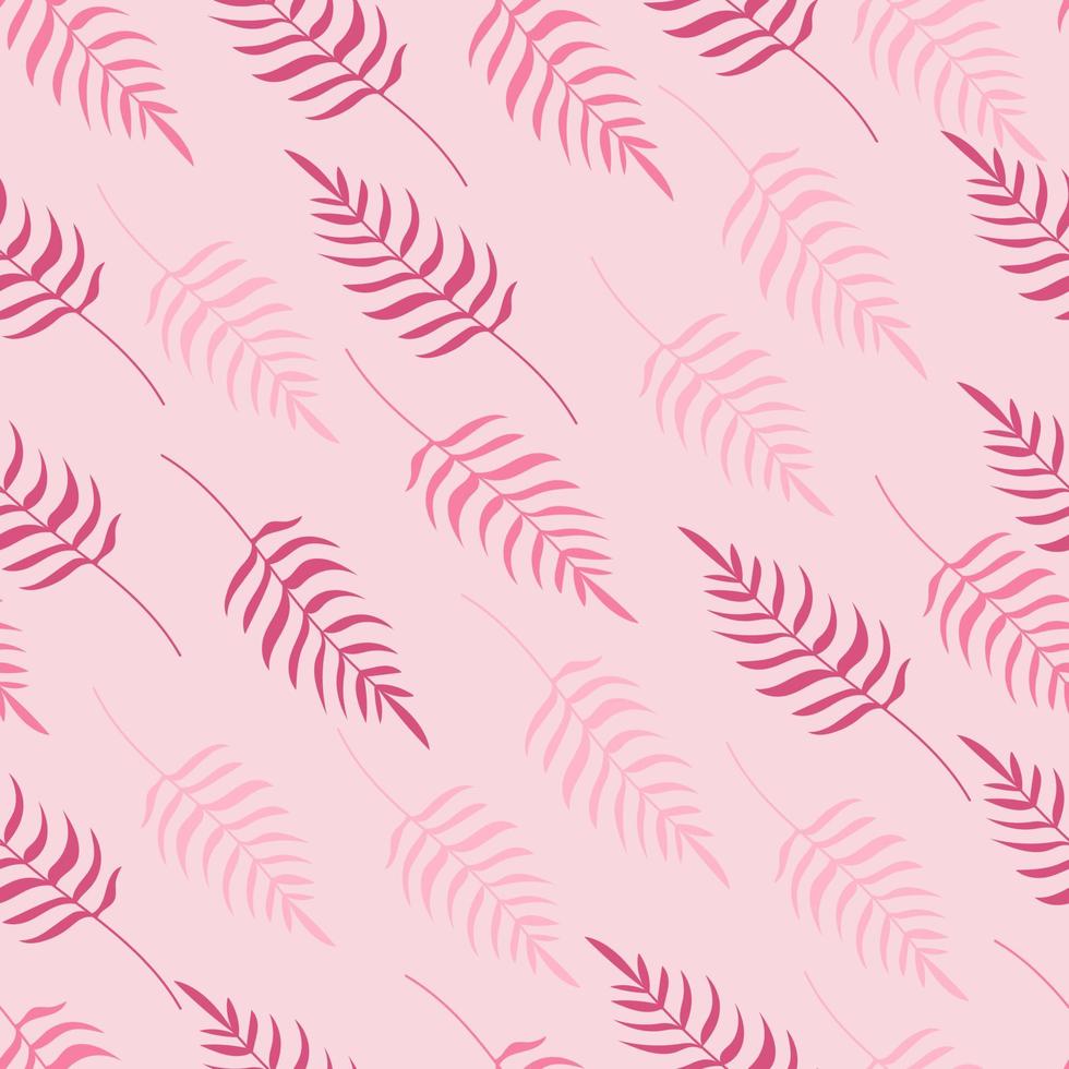 Seamless leafy vector pattern. Potted plants in boho style with earthy flowers. For posters, covers, postcards, prints on clothes, banners, maps, minimal botanical textile decor in a rustic style.