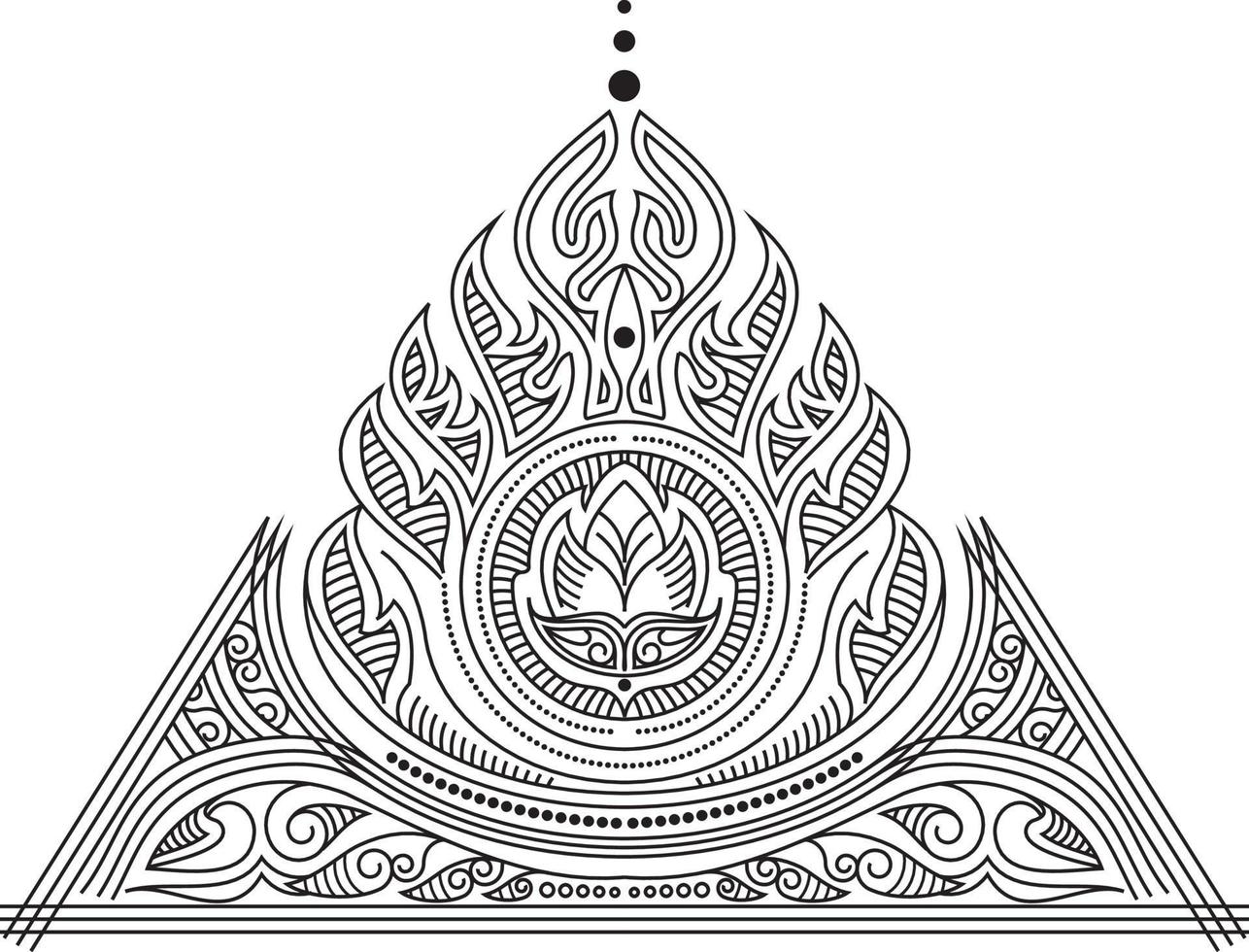 Indian Traditional and Cultural Rangoli, Alpona, Kolam, or Paisley vector line art. Bengal art India. for textile printing, logo, wallpaper