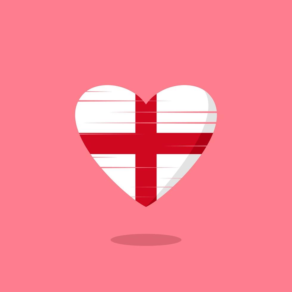 England flag shaped love illustration vector