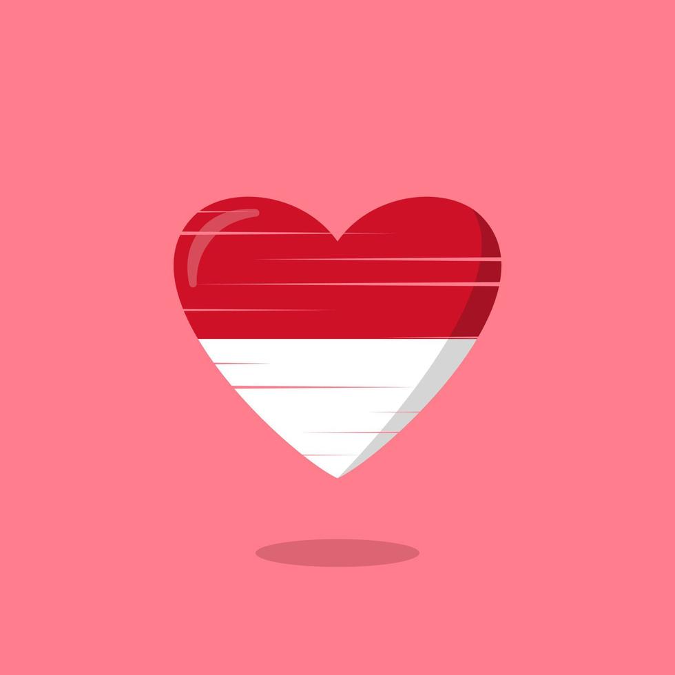 Monaco flag shaped love illustration vector