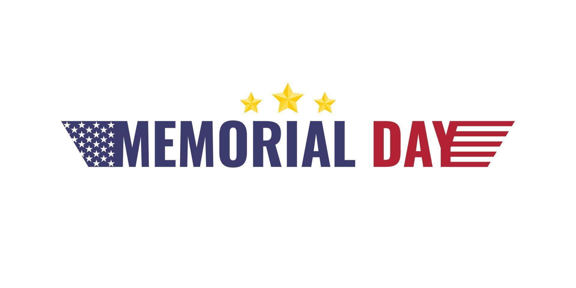 Memorial day title text vector