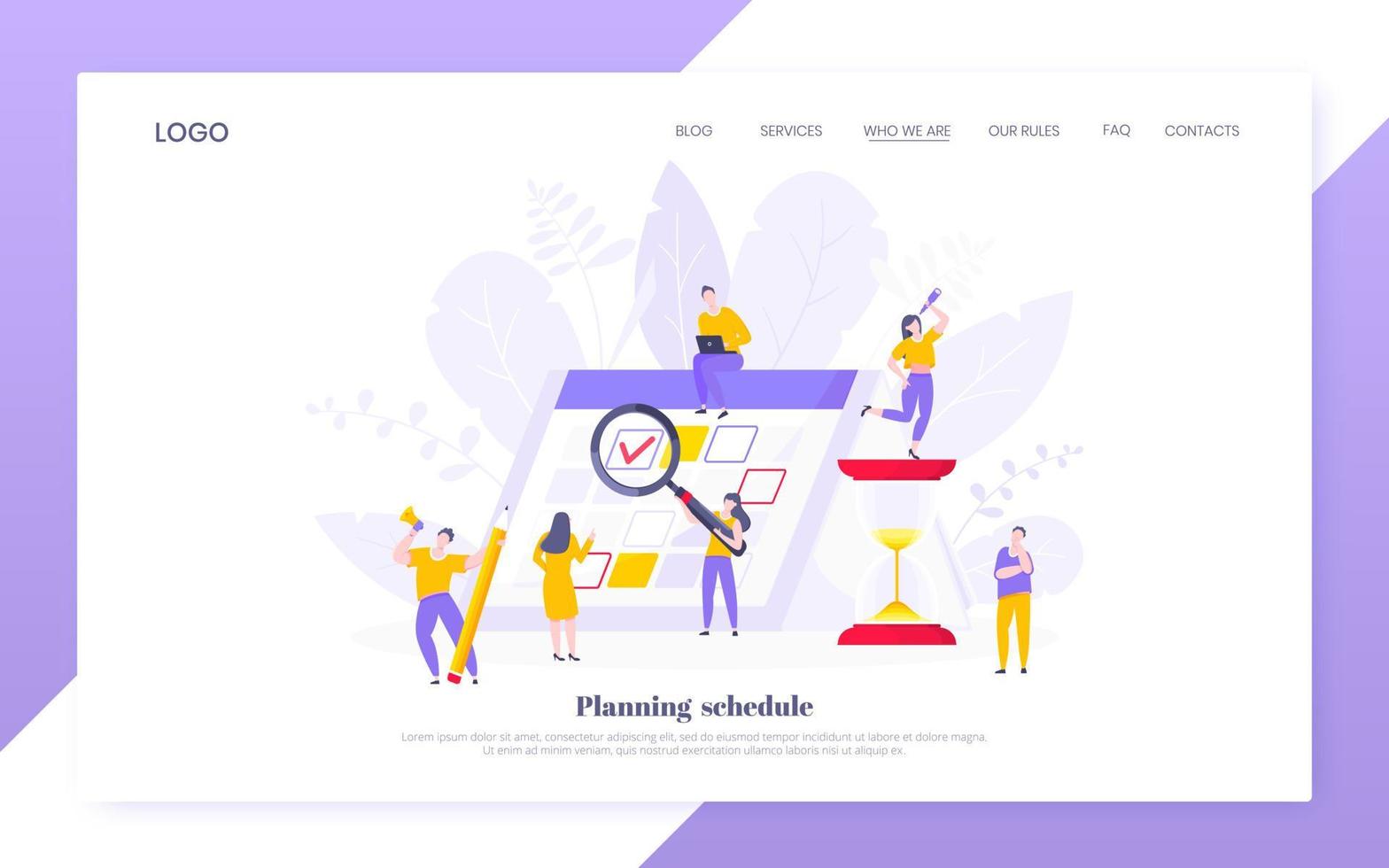 Calendar planning schedule business concept vector illustration.