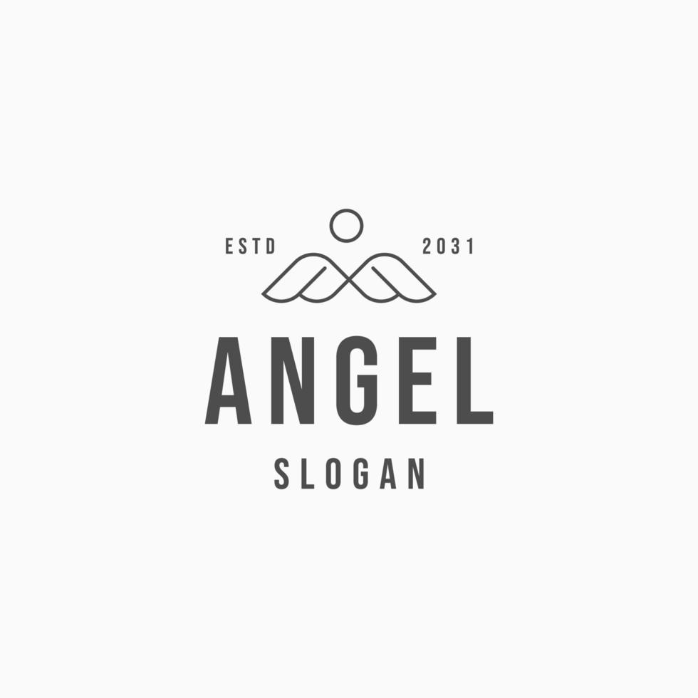 diseño de icono de logotipo de arte de línea de ángel vector
