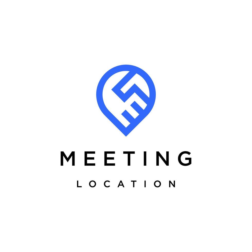 Handshake pin logo icon design vector