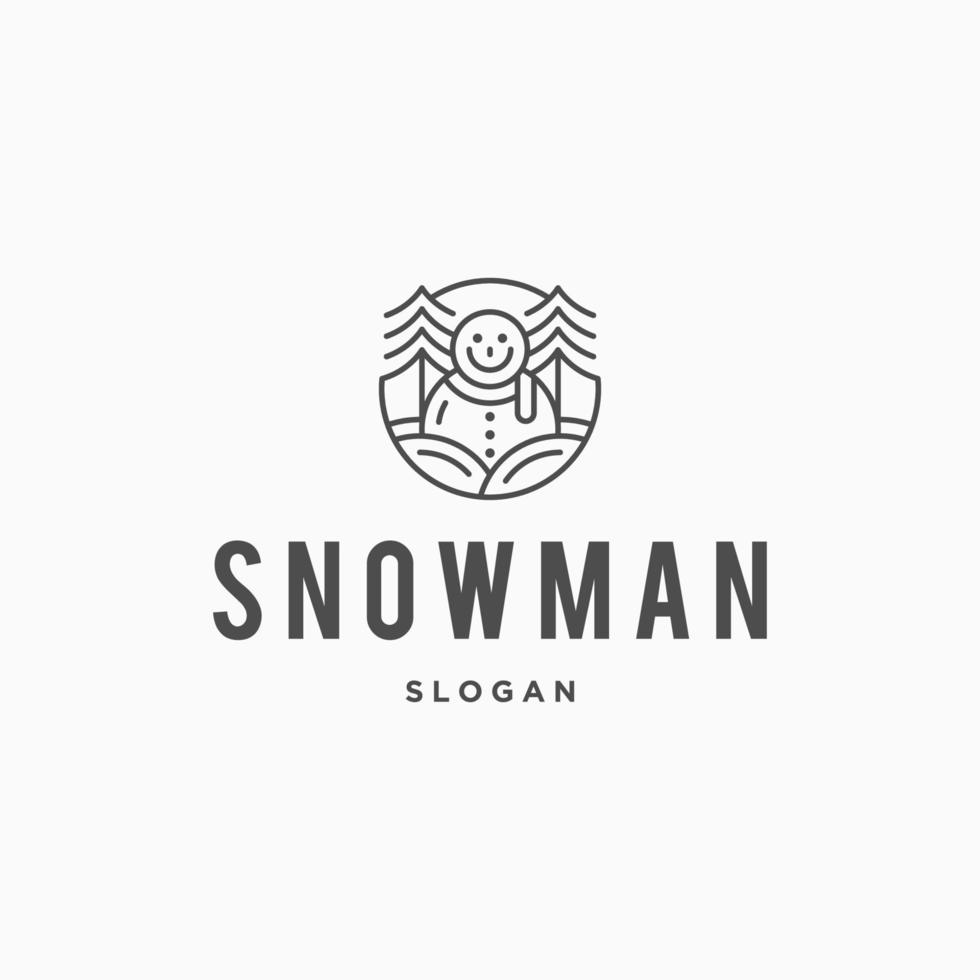 Snowman logo icon design template vector
