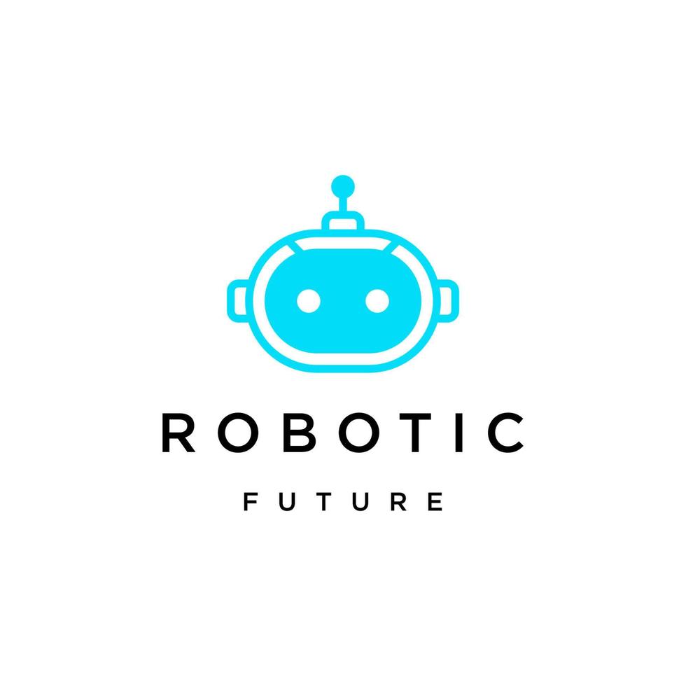 diseño de icono de logotipo robótico plano vector