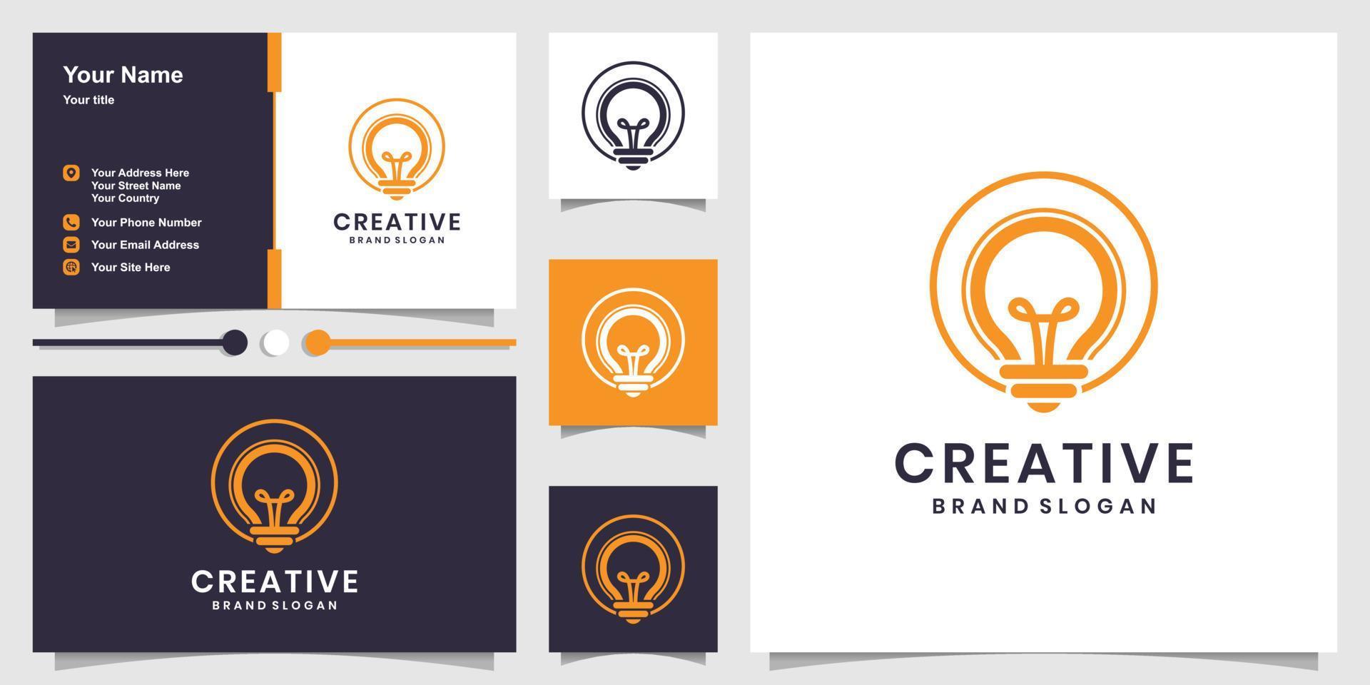 Creative logo with modern concept and business card design Premium Vector