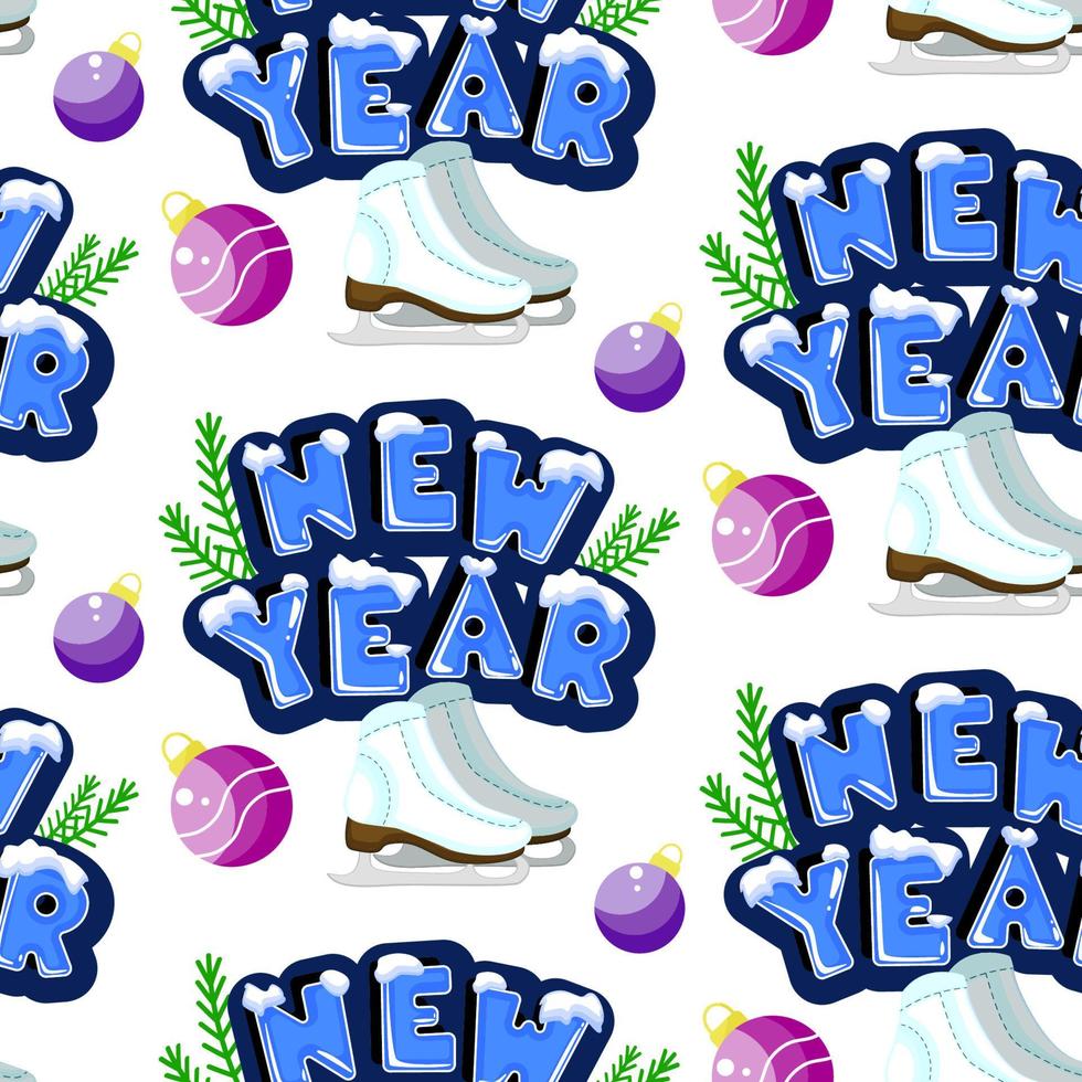 Vector new year seamless pattern. Cute colorful cartoon illustration. Perfect for wrapping paper, bedding, textiles, fabric, cover, Wallpaper, fashion, baby clothes bedding gift packaging