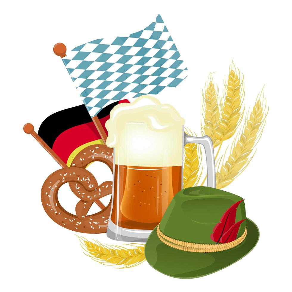 Oktoberfest beer festival. Illustration or poster for feast. vector