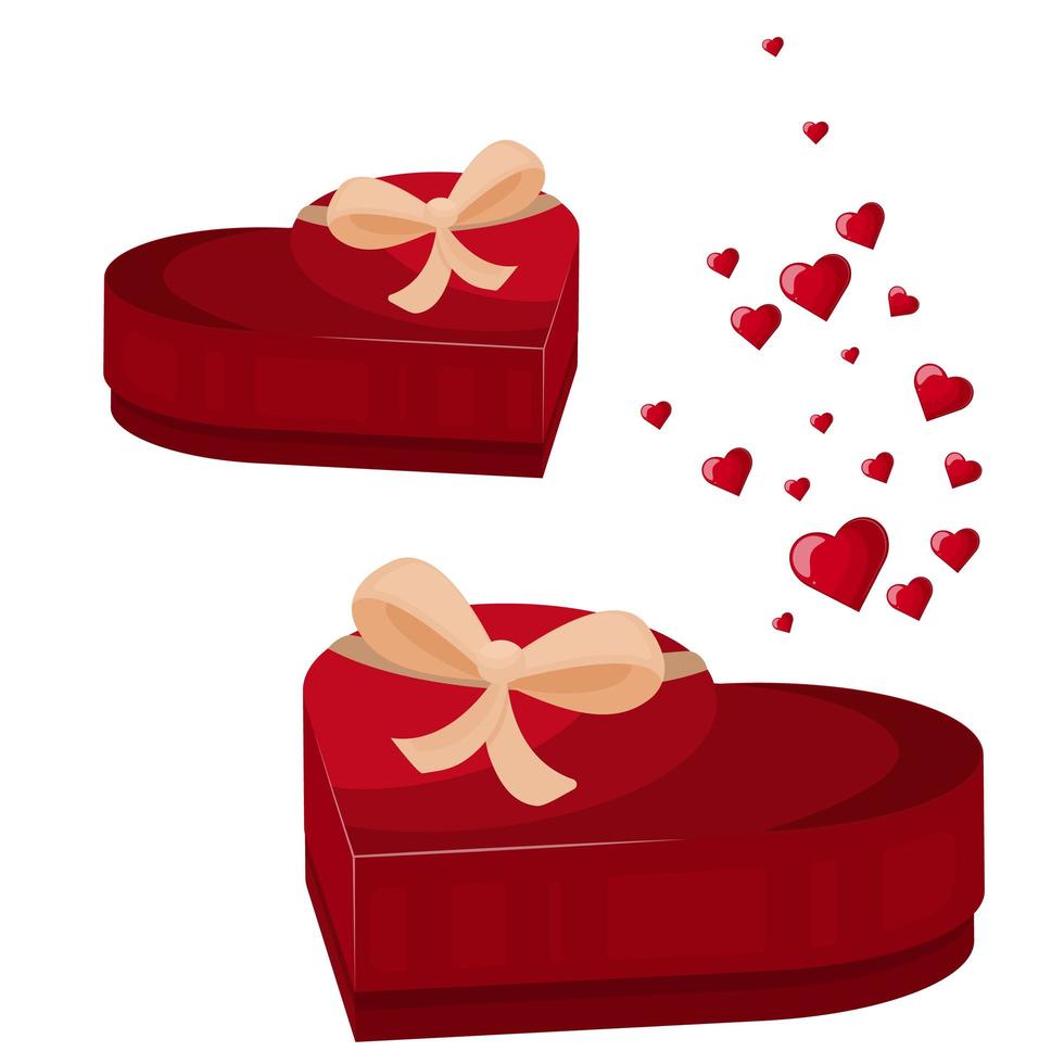 icono de caja de regalo de corazón. ilustración plana del icono de vector de caja de regalo de corazón para diseño web