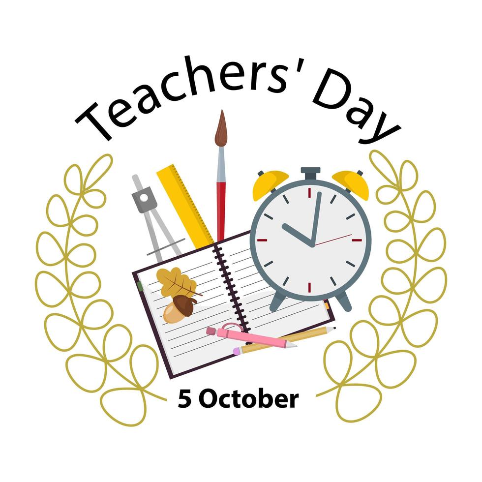 Happy teacher s day funny concept. Stock vector. vector