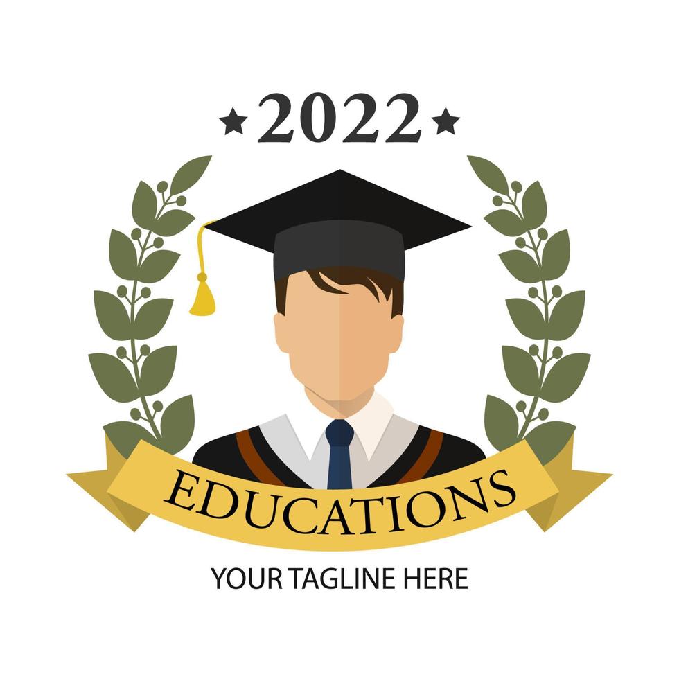 Graduate guy with a beard. Icon. Graduation flat illustration isolated for any web design. vector