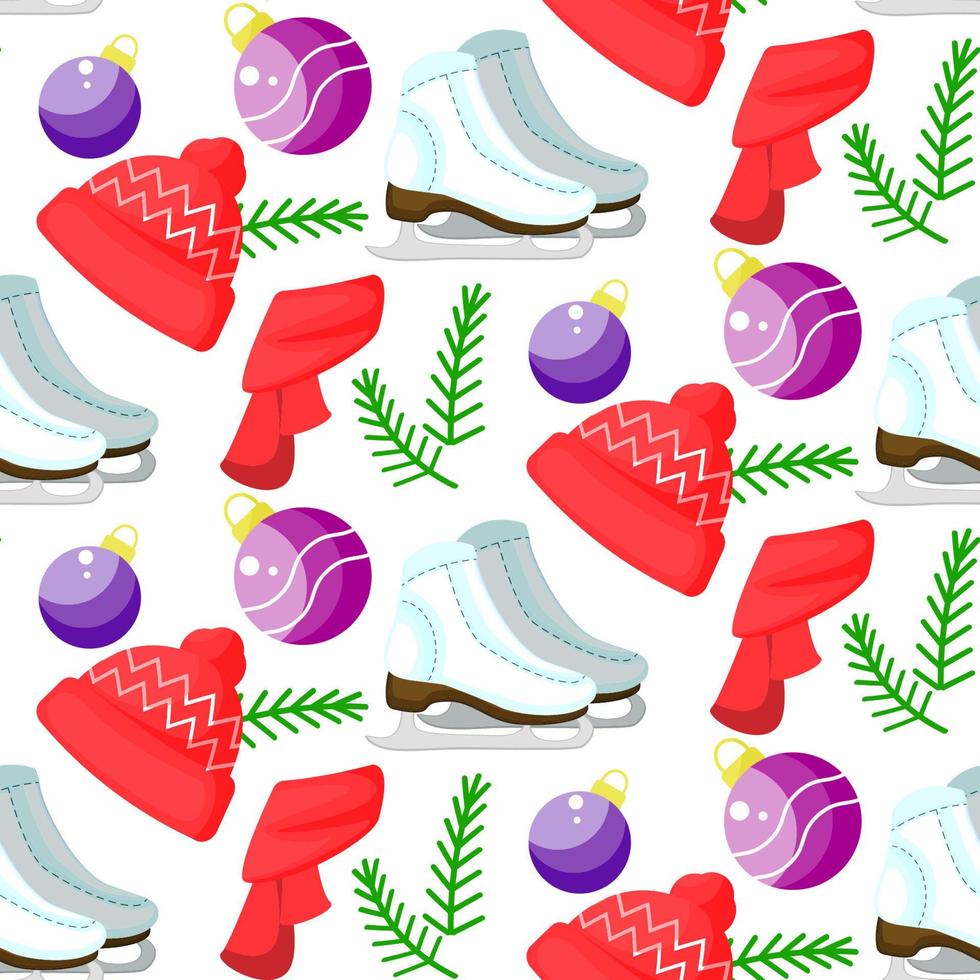 Vector christmas seamless pattern. Cute colorful cartoon illustration. Perfectly for wrapping paper, bed linen, textile, fabric, cover, wallpaper, fashion, kids clothing bedding gift packaging