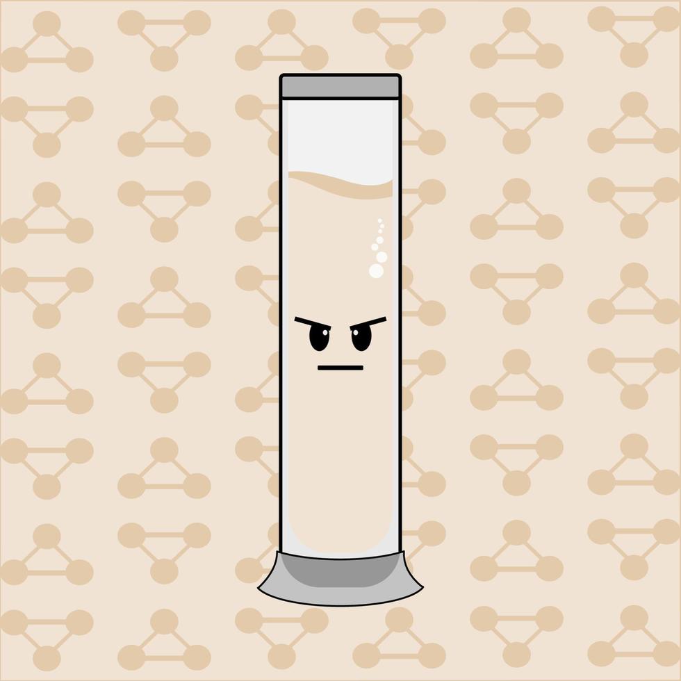 lindo personaje de dibujos animados de botella de laboratorio vector