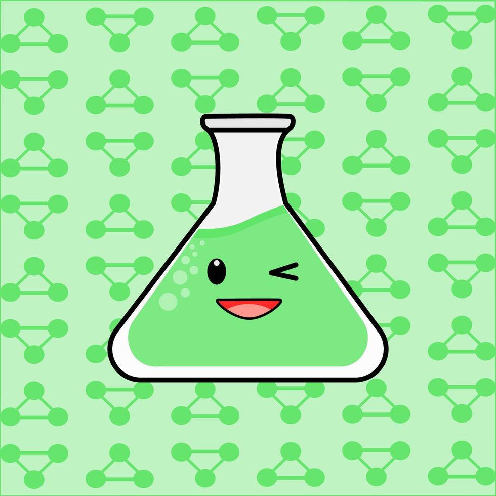 lindo personaje de dibujos animados de botella de laboratorio vector