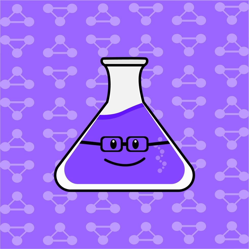 Cute Laboratory bottle cartoon character vector