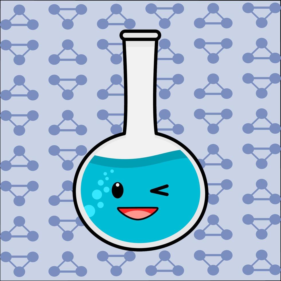 Cute Laboratory bottle cartoon character vector