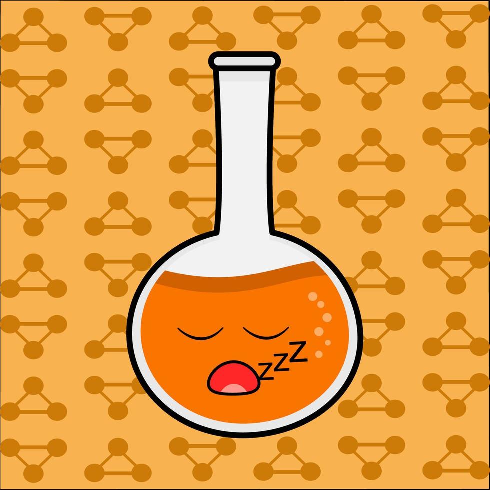 lindo personaje de dibujos animados de botella de laboratorio vector