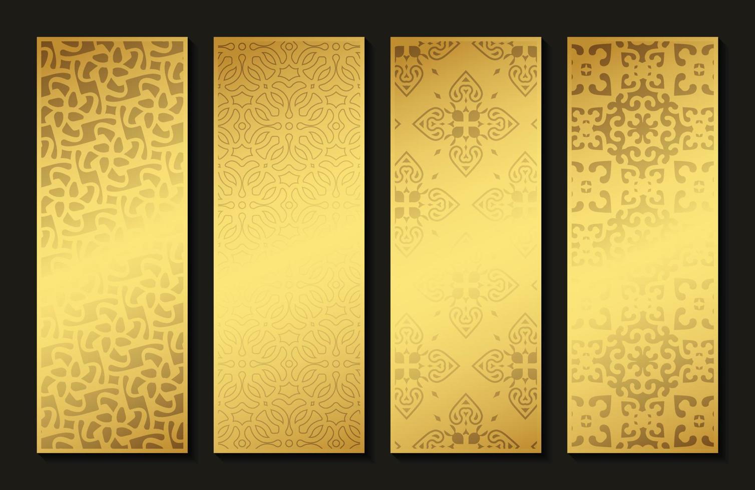 elegante tarjeta vertical de patrón abstracto dorado vector