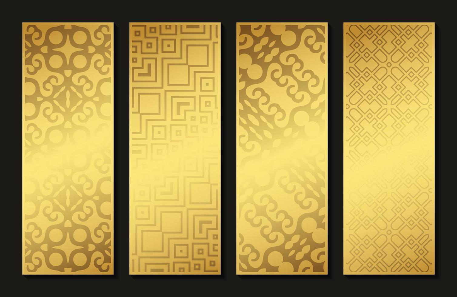 elegante tarjeta vertical de patrón abstracto dorado vector