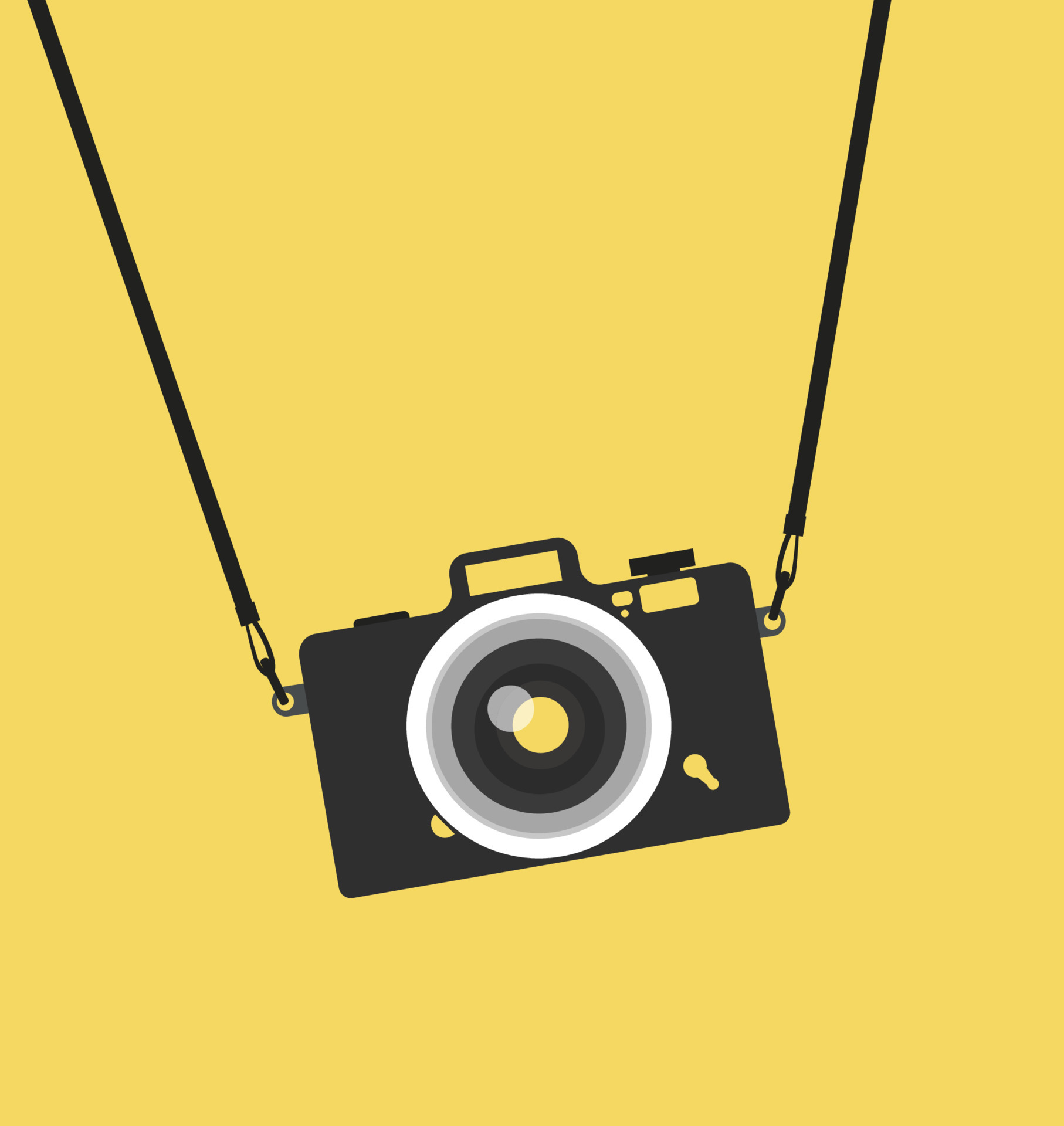 vintage hanging camera on a strap in a flat style 5939196 Vector Art at Vecteezy