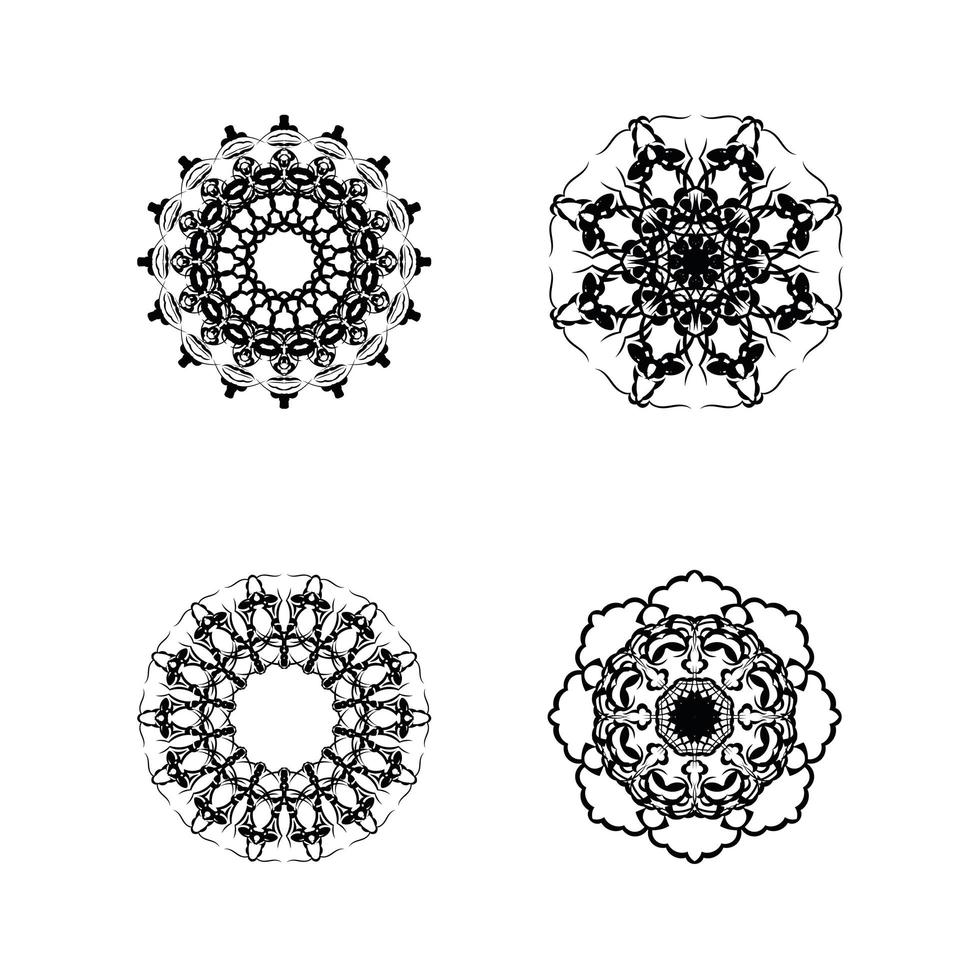 Set of mandala ornaments Isolated on white background. Vector. vector