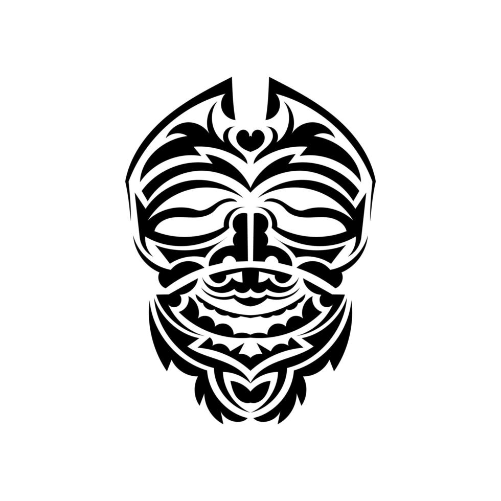 mascara tribal. símbolo de tótem tradicional. tatuaje negro al estilo de las tribus antiguas. aislado sobre fondo blanco. vector. vector