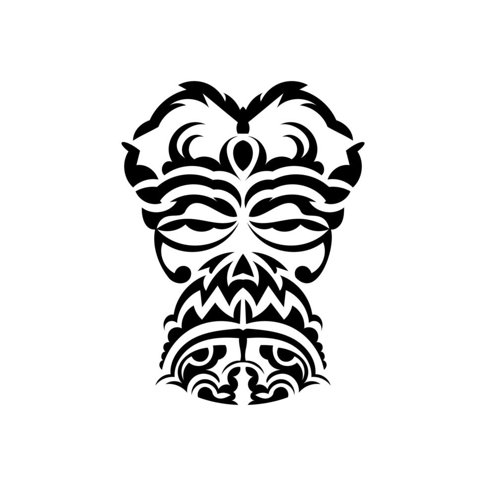 Samurai mask. Monochrome ethnic patterns. Black tribal tattoo. Isolated. Vector. vector