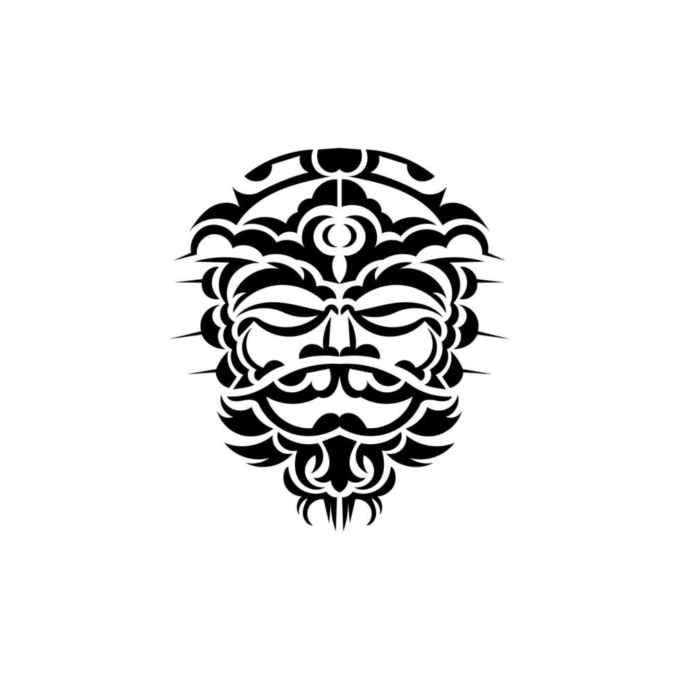 Tribal mask. Traditional totem symbol. Black tattoo in Maori style. Isolated. Vector. vector