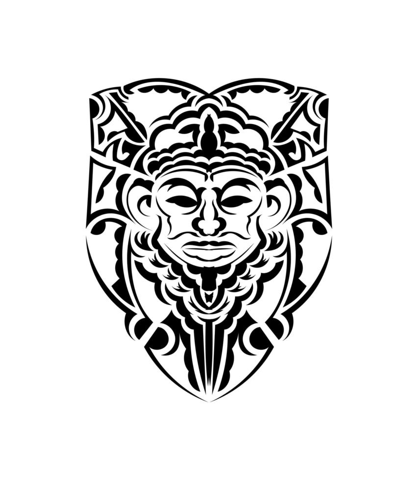 mascara tribal. patrones étnicos monocromáticos. tatuaje negro al estilo de las tribus antiguas. aislado. ilustración vectorial vector