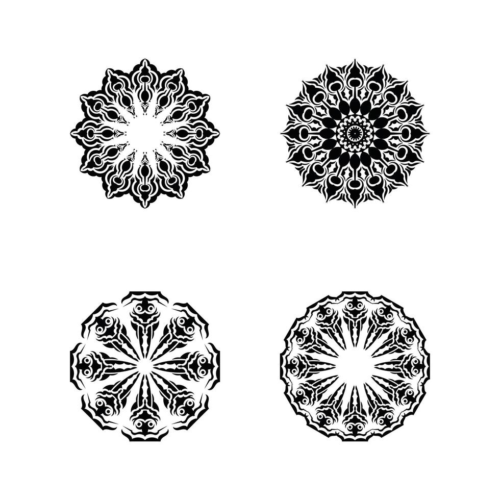 Set of mandala ornaments. Veil illustration. vector