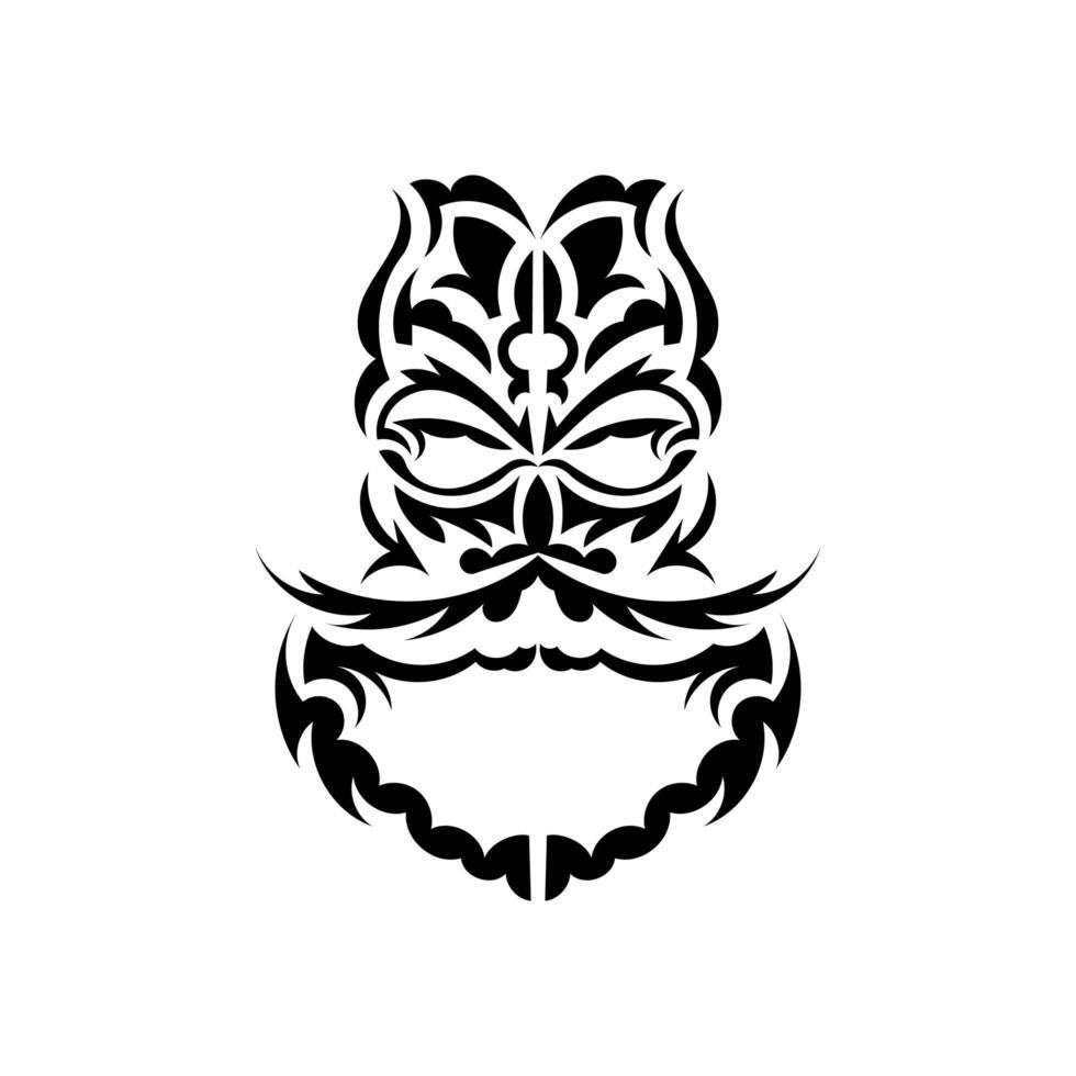 Maori mask. Traditional decor pattern from Polynesia and Hawaii. Isolated. Flat style. Vector illustration.