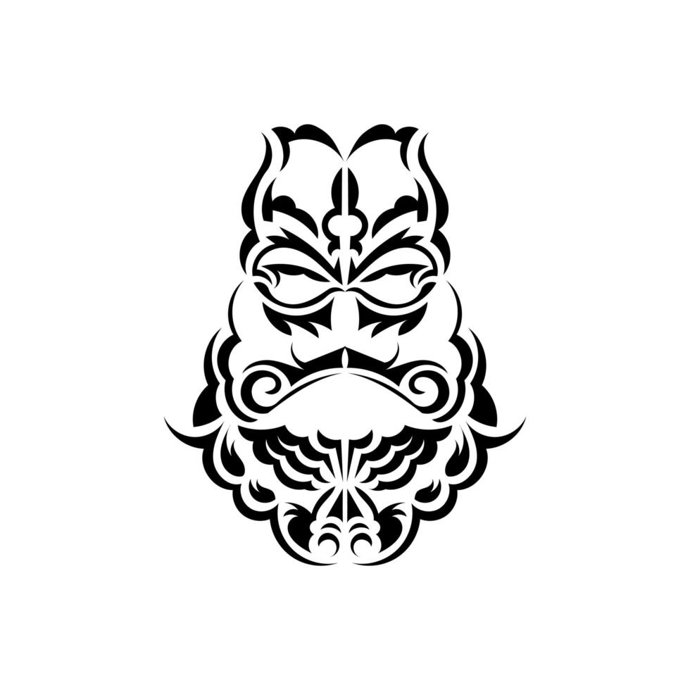 Tribal tattoo design with a beard and mustache vector