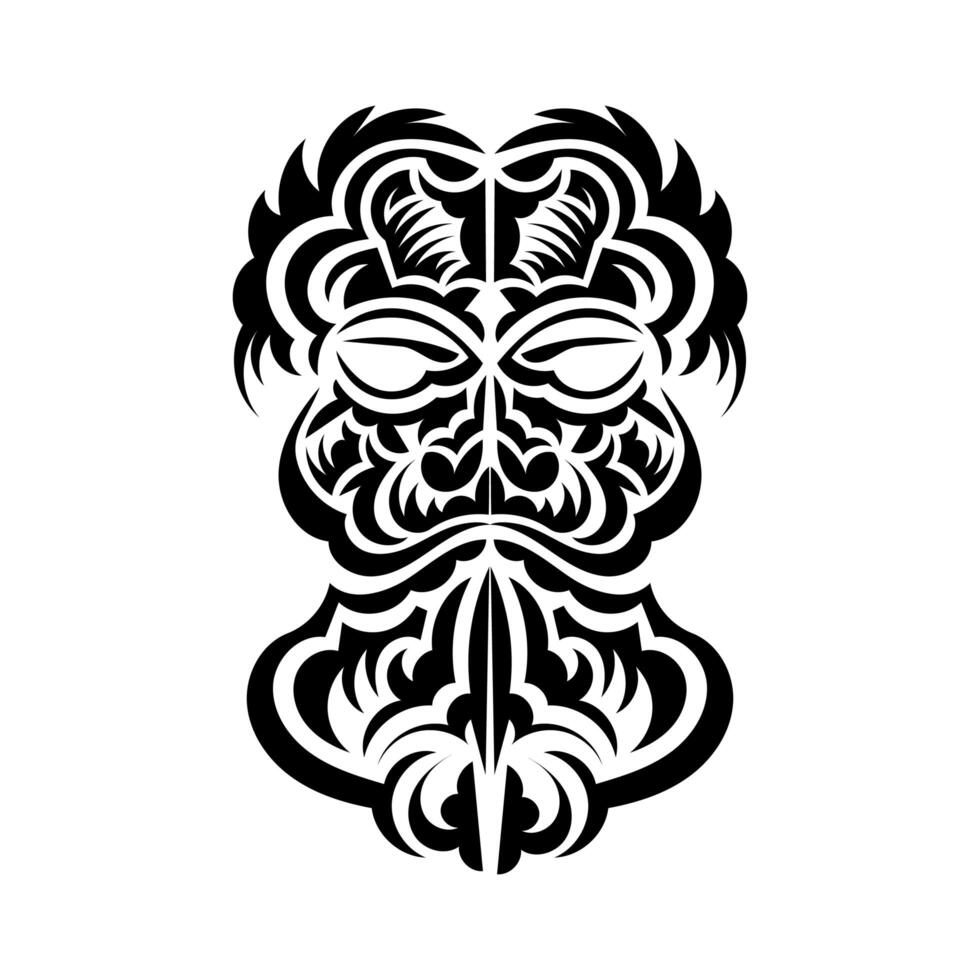 Tribal tattoo design with a man's face vector