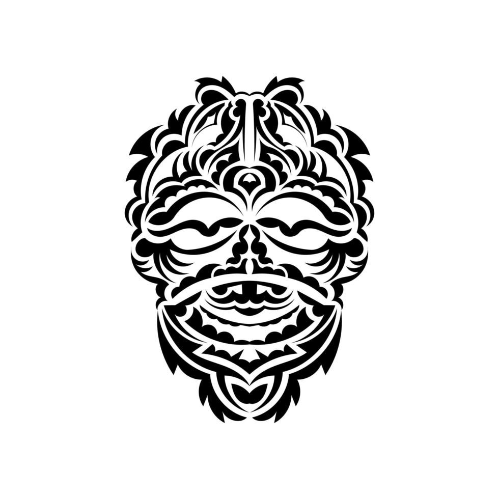 Tribal mask. Traditional totem symbol. Black tattoo in samoan style. Isolated. Vector. vector